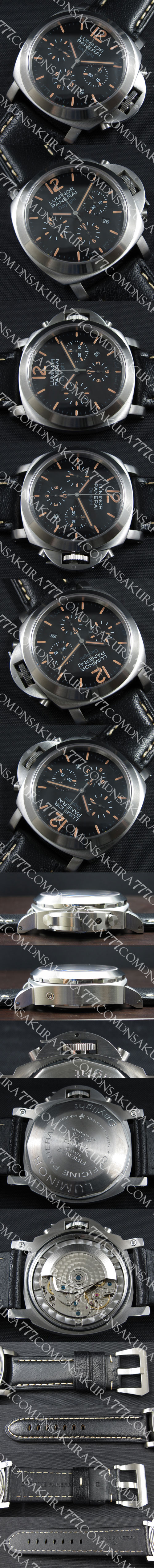 話題商品 PANERAI LUMINOR デイライトPAM00356 Asain 7750搭載 スモセコ 自動巻き クロノグラフ 竜頭ガード