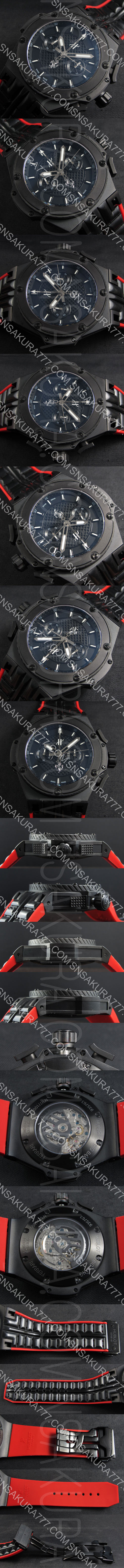 耐久性が高い HUBLOT KING POWER フェラーリAsian 7750搭載 自動巻き ブラック文字盤 スモセコ 夜光