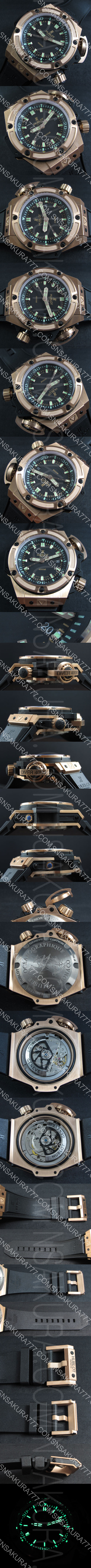 販売促進中 HUBLOT KING POWER  オーシャノグラフィック 4000 自動巻き ブラック文字盤 2重夜光 カレンダー