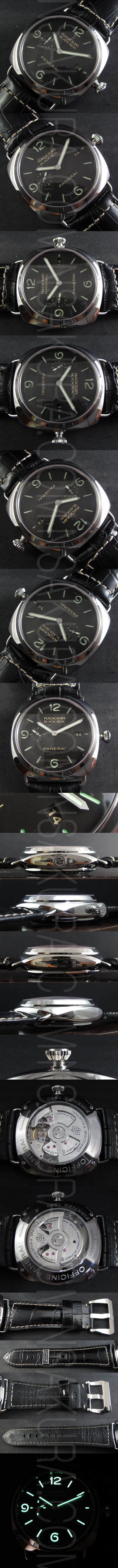素敵なPANERAI ラジオミール ブラック シール コピー時計 自動巻き サファイヤクリスタル 夜光