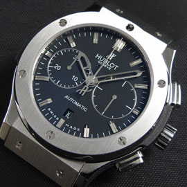 優良店 HUBLOT クラシック フュージョン Asian 7751搭載 黒文字盤 クロノメーター カレンダー 自動巻き