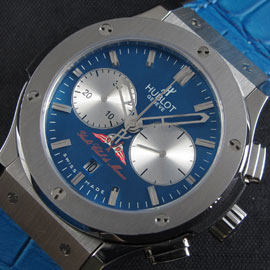 優良店舗 HUBLOTコピー クラシック フュージョン Asian 7750搭載 自動巻き ブルーダイヤル 30分積算計 シースルーバック